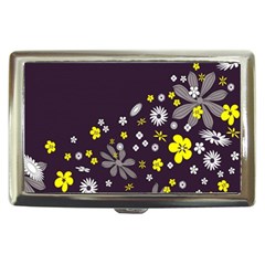 Vintage Retro Floral Flowers Wallpaper Pattern Background Cigarette Money Cases by Simbadda