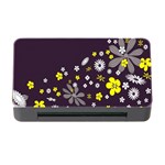 Vintage Retro Floral Flowers Wallpaper Pattern Background Memory Card Reader with CF Front