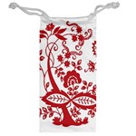 Red Vintage Floral Flowers Decorative Pattern Clipart Jewelry Bag Back