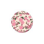 Vintage Floral Wallpaper Background In Shades Of Pink Golf Ball Marker Front