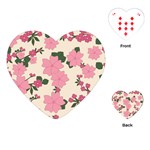 Vintage Floral Wallpaper Background In Shades Of Pink Playing Cards (Heart)  Front