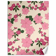 Vintage Floral Wallpaper Background In Shades Of Pink Canvas 36  X 48   by Simbadda