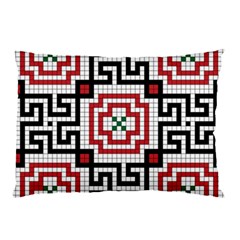 Vintage Style Seamless Black White And Red Tile Pattern Wallpaper Background Pillow Case by Simbadda