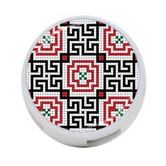 Vintage Style Seamless Black White And Red Tile Pattern Wallpaper Background 4-port Usb Hub (two Sides)  by Simbadda
