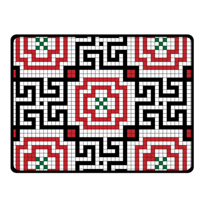 Vintage Style Seamless Black White And Red Tile Pattern Wallpaper Background Double Sided Fleece Blanket (Small) 