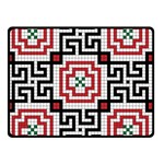 Vintage Style Seamless Black White And Red Tile Pattern Wallpaper Background Double Sided Fleece Blanket (Small)  45 x34  Blanket Back