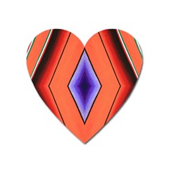 Diamond Shape Lines & Pattern Heart Magnet by Simbadda