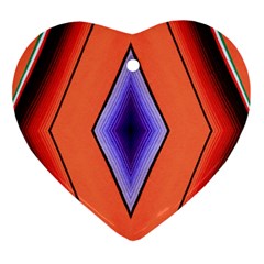 Diamond Shape Lines & Pattern Heart Ornament (two Sides) by Simbadda