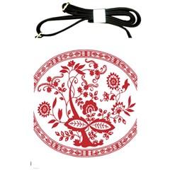 Red Vintage Floral Flowers Decorative Pattern Shoulder Sling Bags by Simbadda