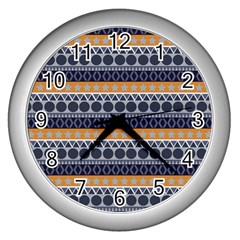 Abstract Elegant Background Pattern Wall Clocks (silver) 