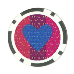 Butterfly Heart Pattern Poker Chip Card Guard by Simbadda