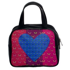 Butterfly Heart Pattern Classic Handbags (2 Sides) by Simbadda