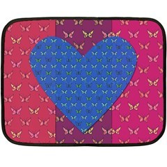 Butterfly Heart Pattern Double Sided Fleece Blanket (mini)  by Simbadda