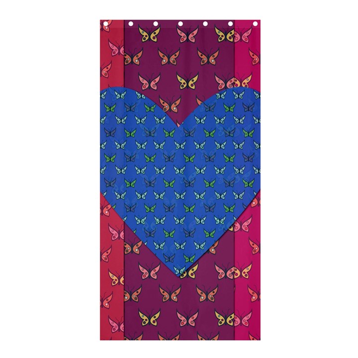 Butterfly Heart Pattern Shower Curtain 36  x 72  (Stall) 