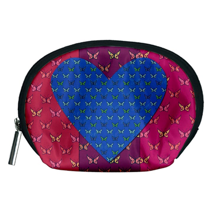 Butterfly Heart Pattern Accessory Pouches (Medium) 