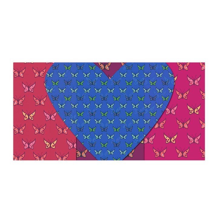 Butterfly Heart Pattern Satin Wrap