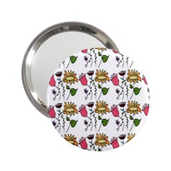 Handmade Pattern With Crazy Flowers 2 25  Handbag Mirrors by Simbadda