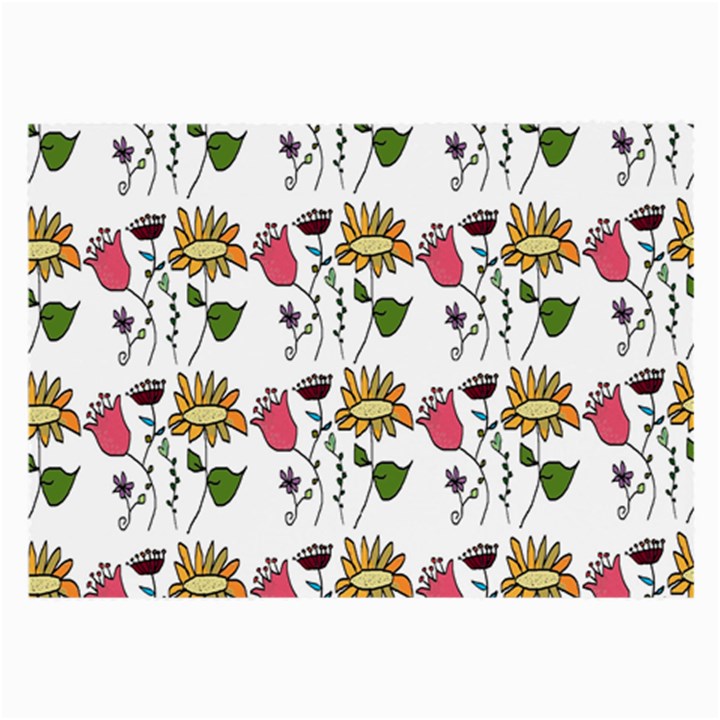 Handmade Pattern With Crazy Flowers Large Glasses Cloth