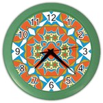 Digital Computer Graphic Geometric Kaleidoscope Color Wall Clocks Front