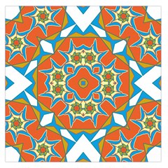 Digital Computer Graphic Geometric Kaleidoscope Large Satin Scarf (Square)