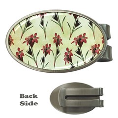 Vintage Style Seamless Floral Wallpaper Pattern Background Money Clips (oval)  by Simbadda