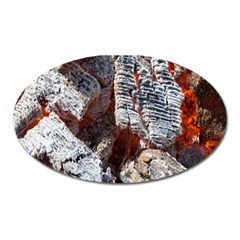 Wooden Hot Ashes Pattern Oval Magnet