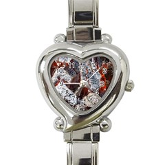 Wooden Hot Ashes Pattern Heart Italian Charm Watch