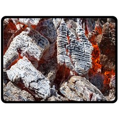 Wooden Hot Ashes Pattern Fleece Blanket (Large) 