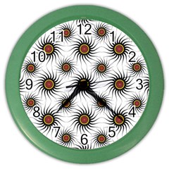 Pearly Pattern Half Tone Background Color Wall Clocks by Simbadda