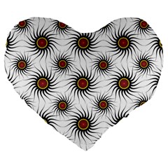 Pearly Pattern Half Tone Background Large 19  Premium Heart Shape Cushions by Simbadda