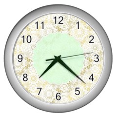 Seamless Abstract Background Pattern Wall Clocks (silver) 