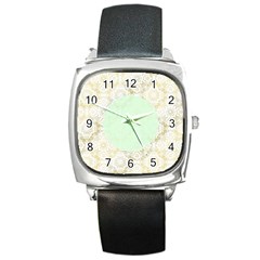 Seamless Abstract Background Pattern Square Metal Watch by Simbadda