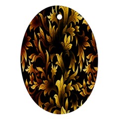 Loral Vintage Pattern Background Ornament (oval)