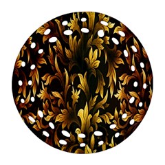 Loral Vintage Pattern Background Ornament (round Filigree) by Simbadda