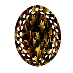 Loral Vintage Pattern Background Ornament (oval Filigree)