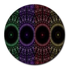 Digital Colored Ornament Computer Graphic Round Mousepads by Simbadda