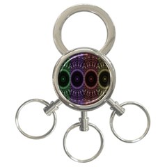 Digital Colored Ornament Computer Graphic 3-ring Key Chains by Simbadda