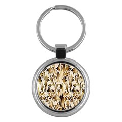 Floral Vintage Pattern Background Key Chains (round)  by Simbadda