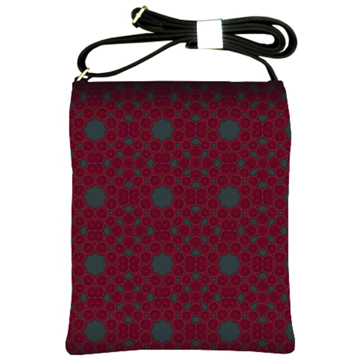 Blue Hot Pink Pattern With Woody Circles Shoulder Sling Bags