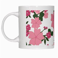 Vintage Floral Wallpaper Background In Shades Of Pink White Mugs by Simbadda