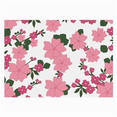 Vintage Floral Wallpaper Background In Shades Of Pink Large Glasses Cloth (2-side) by Simbadda