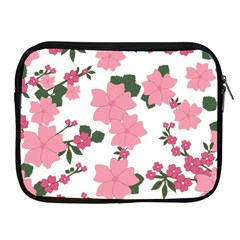 Vintage Floral Wallpaper Background In Shades Of Pink Apple Ipad 2/3/4 Zipper Cases by Simbadda