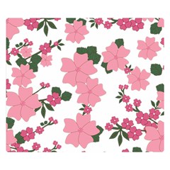 Vintage Floral Wallpaper Background In Shades Of Pink Double Sided Flano Blanket (small)  by Simbadda