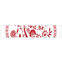 Red Vintage Floral Flowers Decorative Pattern Flano Scarf (small) by Simbadda