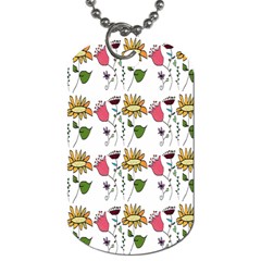 Handmade Pattern With Crazy Flowers Dog Tag (one Side) by Simbadda