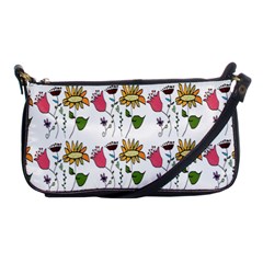 Handmade Pattern With Crazy Flowers Shoulder Clutch Bags