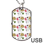 Handmade Pattern With Crazy Flowers Dog Tag USB Flash (Two Sides) Back