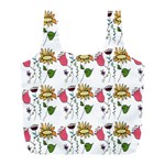 Handmade Pattern With Crazy Flowers Full Print Recycle Bags (L)  Front