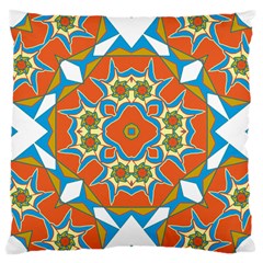 Digital Computer Graphic Geometric Kaleidoscope Large Cushion Case (two Sides) by Simbadda