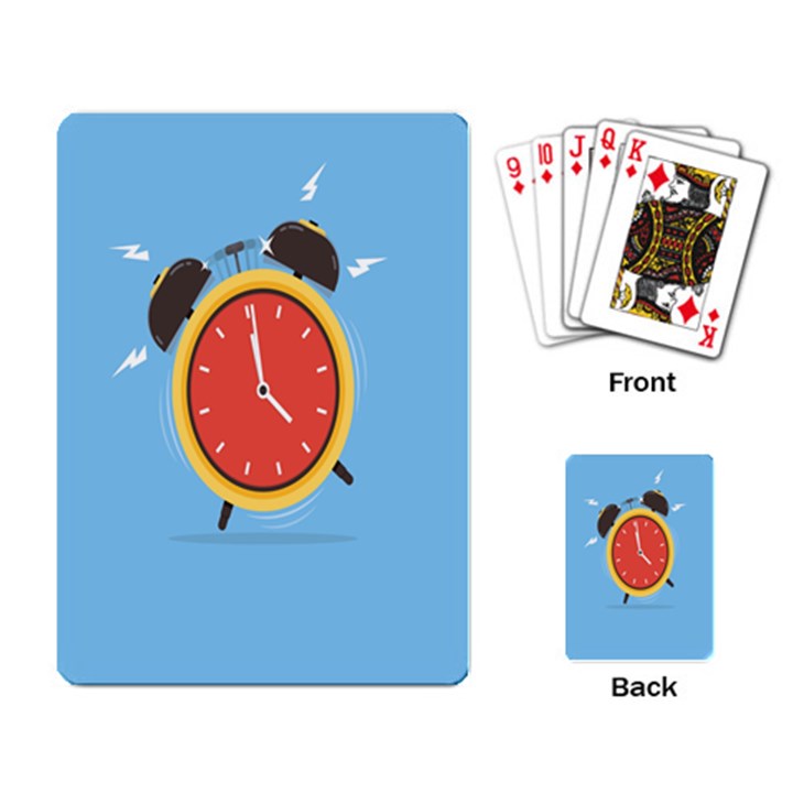 Alarm Clock Weker Time Red Blue Playing Card